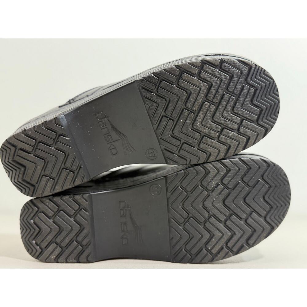 Dansko Professional Black Leather Clogs EU 37 Slip On Comfort Nursing Shoes - Picture 10 of 10